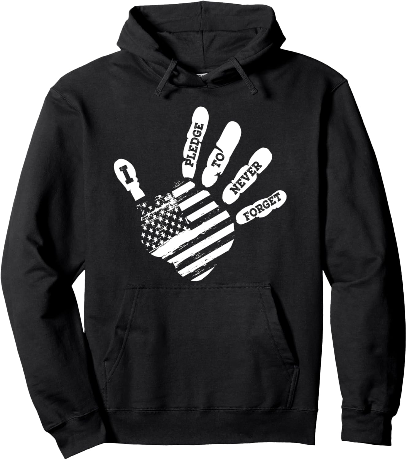

Толстовка с надписью «Я клянусь никогда не забывать» ко Дню ветеранов 4 июля Pledge To Never Forget, черный