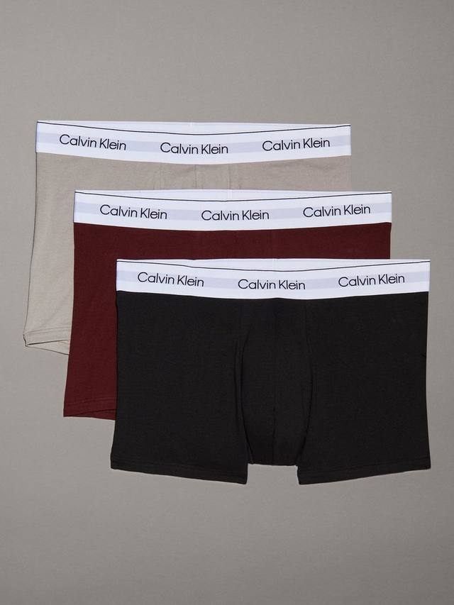 

Хлопчатобумажные эластичные плавки с низкой посадкой Calvin Klein, цвет Beige/Red/Black