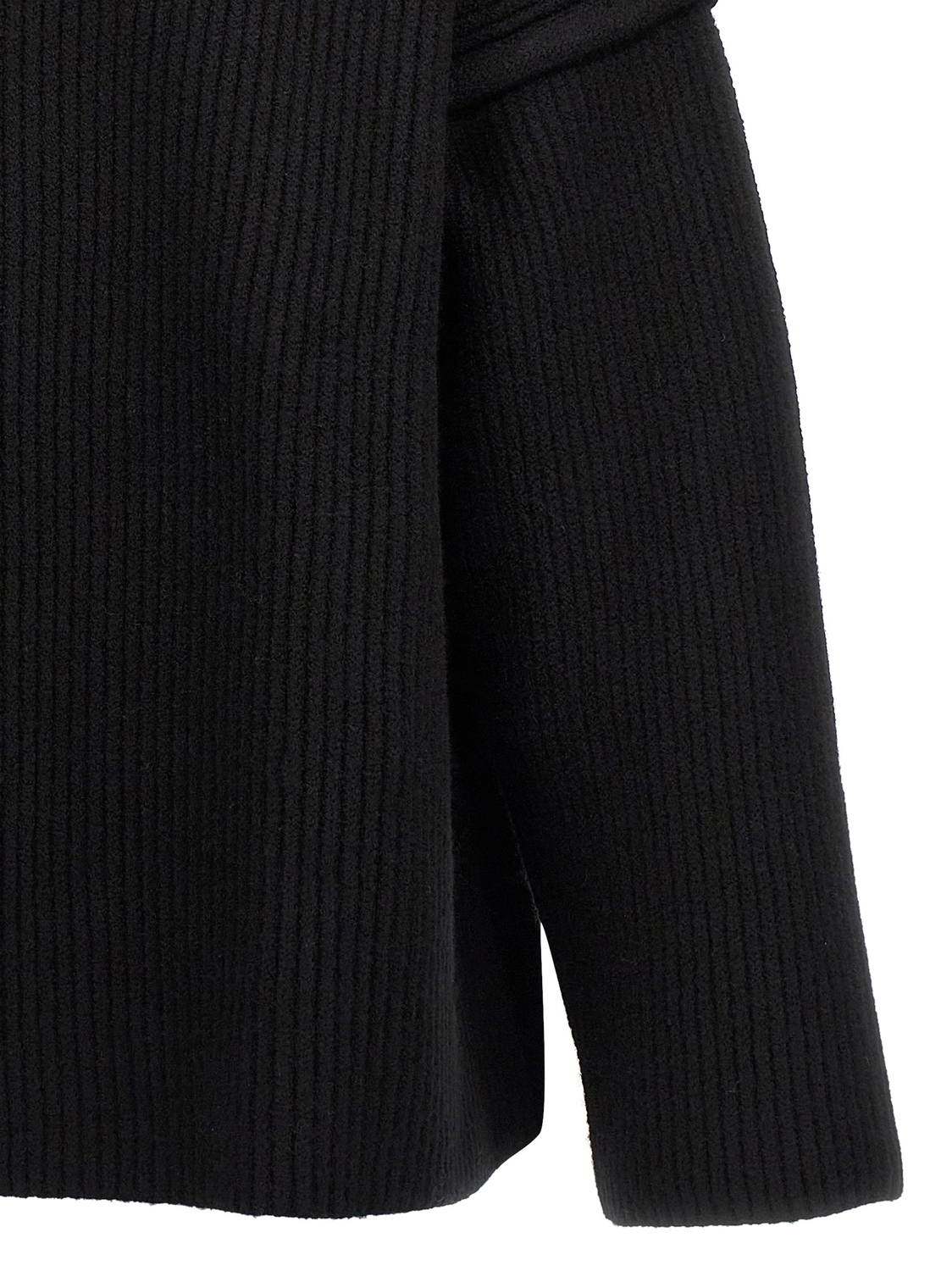 Свитер с геометрическим вырезом JIL SANDER, черный — фото 4