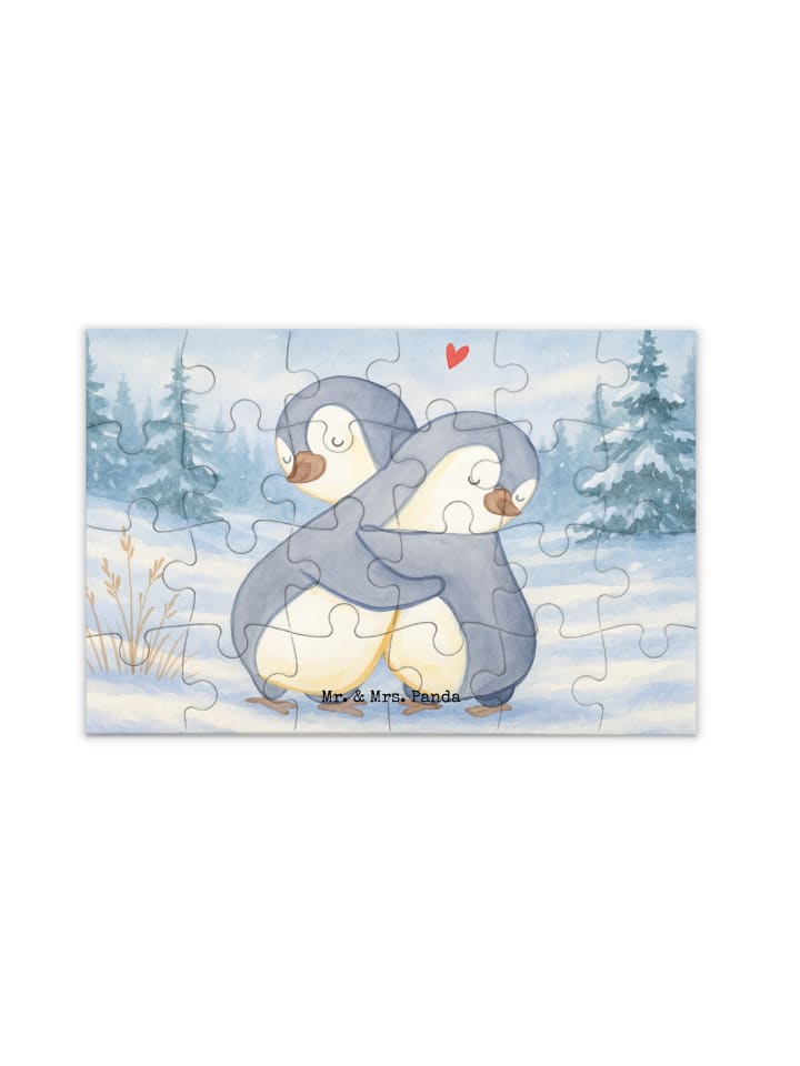 

Mr. & Mrs. Panda Дизайн «Пингвины-головоломка, обнимающиеся» в белом цвете
