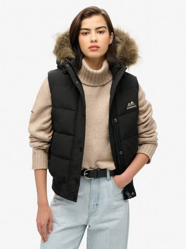 

Жилет из искусственного меха эверест Superdry, черный
