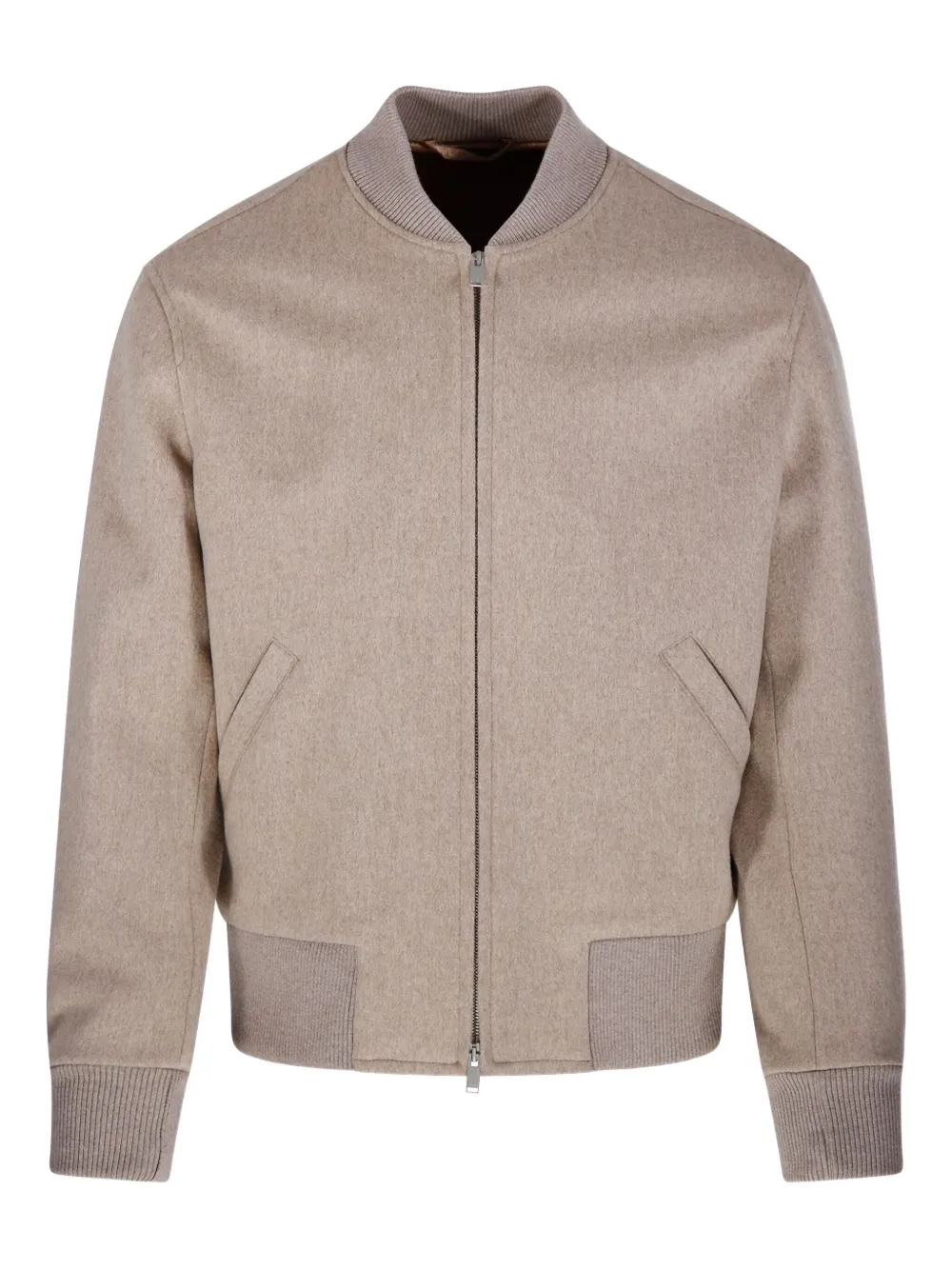 

Бомбер с манжетами в рубчик Lardini, нейтральный