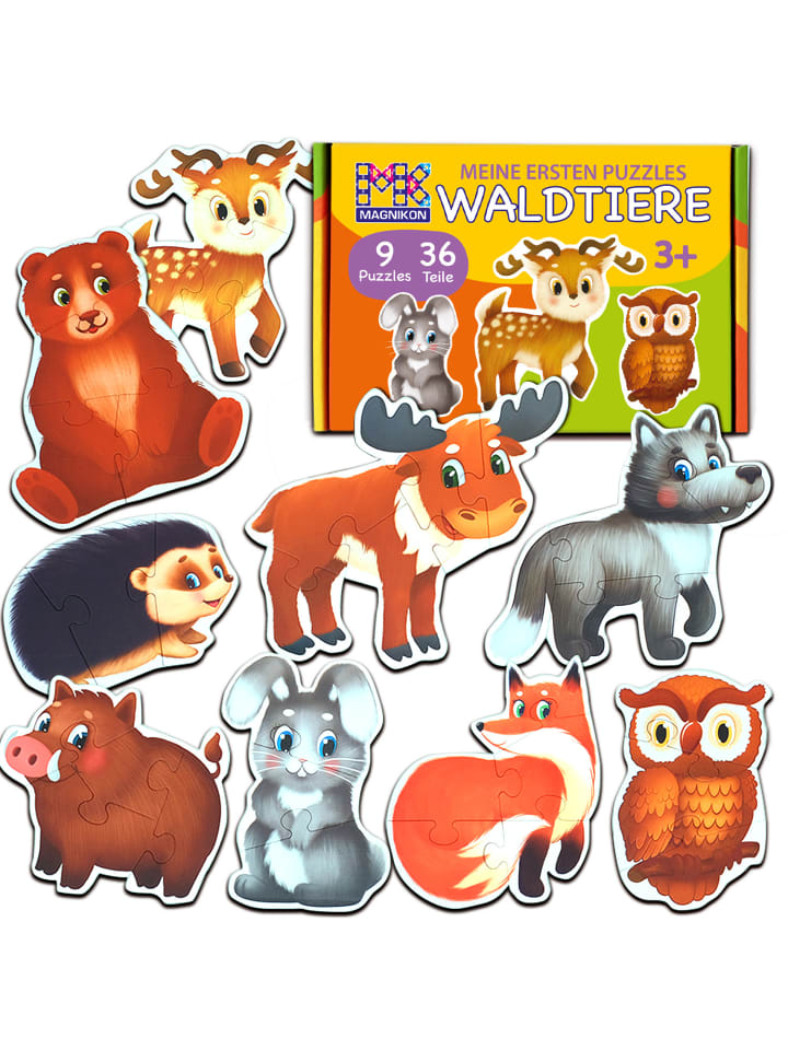 

Мои первые пазлы: Лесные животные - пазлы из 3, 4, 5 деталей - для детей от 18 месяцев