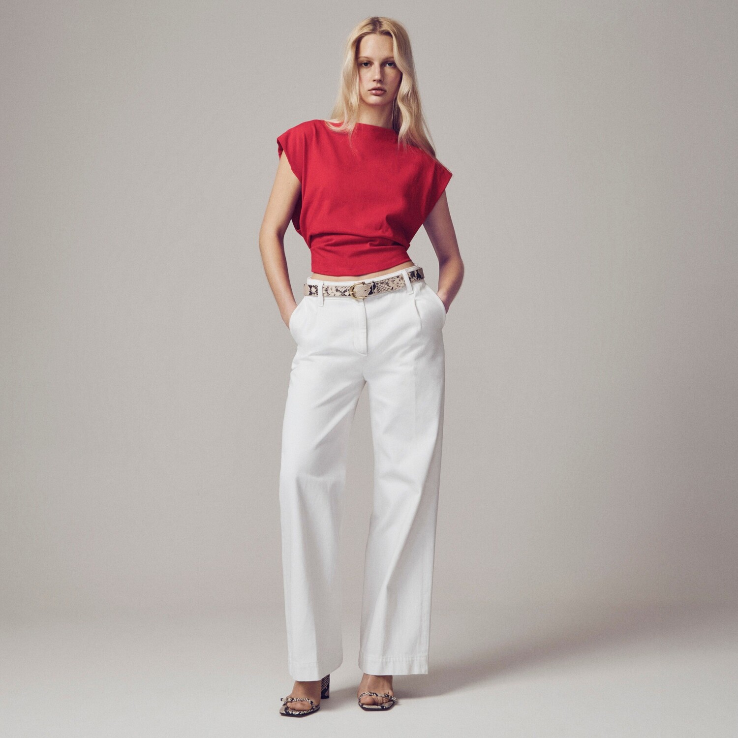 

Джинсы Wide-Leg Essential в белом цвете J.Crew, белый