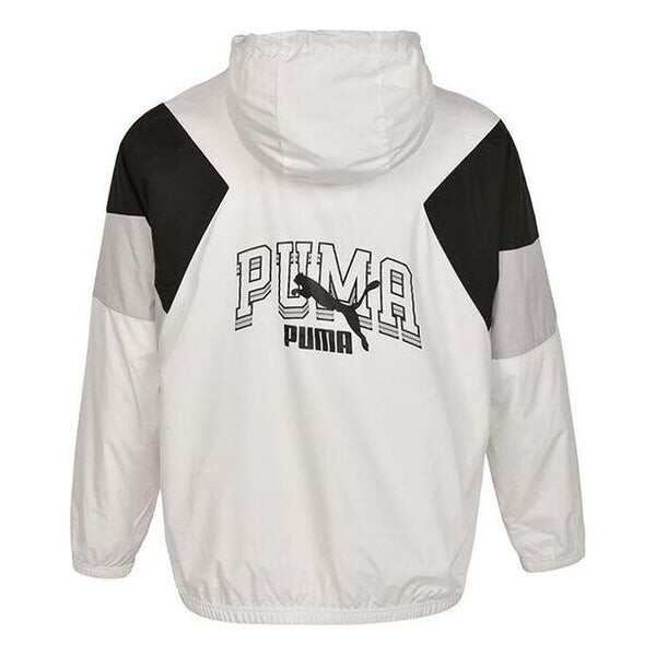 

Куртка colorblock logo hoodied jacket 'white' Puma, белый