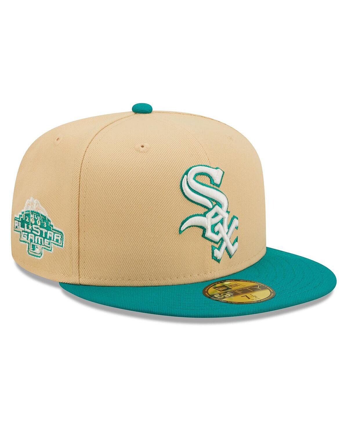 

Мужская приталенная шляпа натурального цвета, темно-бирюзовая Chicago White Sox Mango Forest 59Fifty New Era