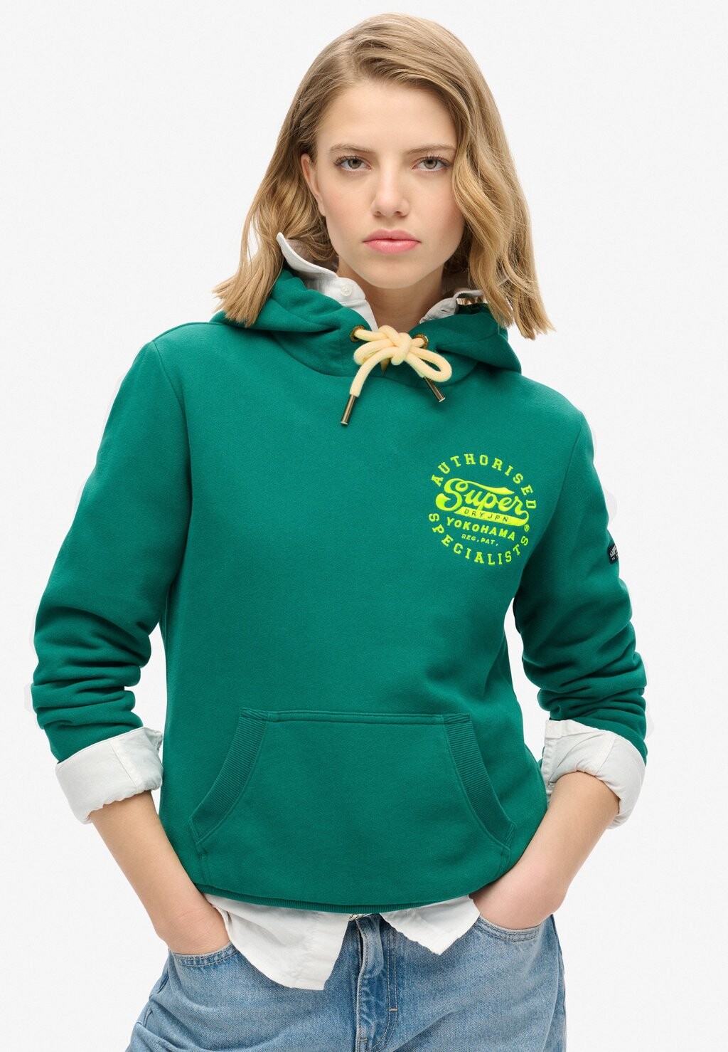 

Толстовка с капюшоном EMBROIDERED GRAPHIC Superdry, зеленый