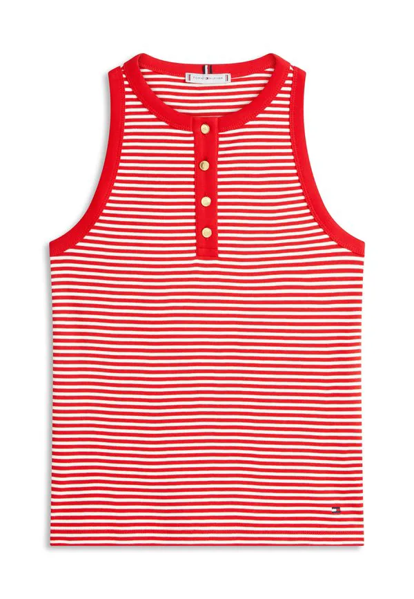 Топ-Поло без рукавов с золотистыми пуговицами Tommy Hilfiger, Fireworks/Calico — фото 4