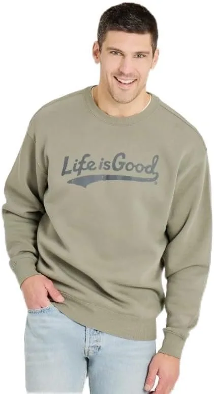 

Флисовая толстовка Life is Good в тональном дизайне Ballyard Script, цвет moss green
