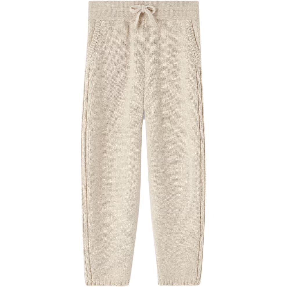 

Детские вязаные спортивные штаны SS26 Loro Piana, natural mixed color