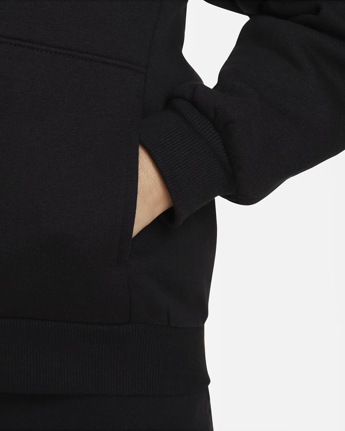 Детская флисовая кофта Nike Sportswear Club Fleece на молнии, Black — фото 4