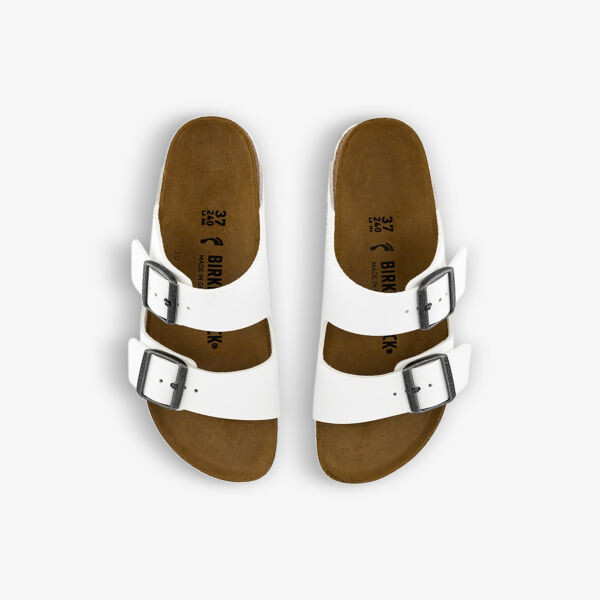Лакированные босоножки Arizona с двумя ремешками из искусственной кожи Birkenstock, белый — фото 2