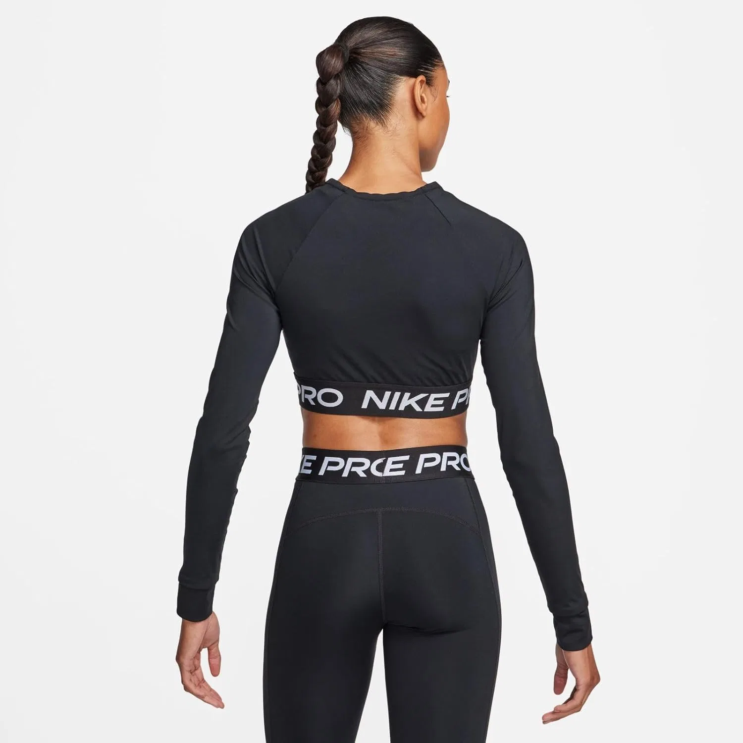 Топ для активного отдыха, женский, Nike Pro Dri-FIT, черно-белый — фото 3