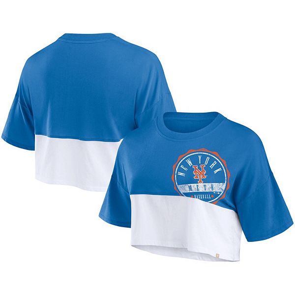 

Женская футболка New York Mets с цветным сплитом и брендом Fanatics Unbranded