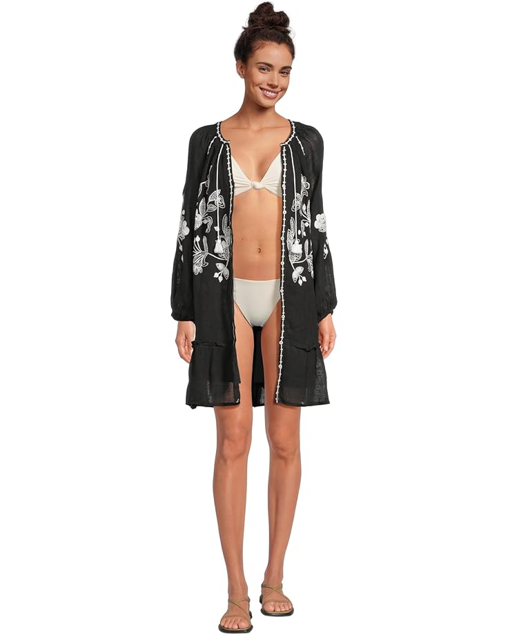 

Пляжное платье Tommy Bahama Linen Gauze Tunic Dress, черный