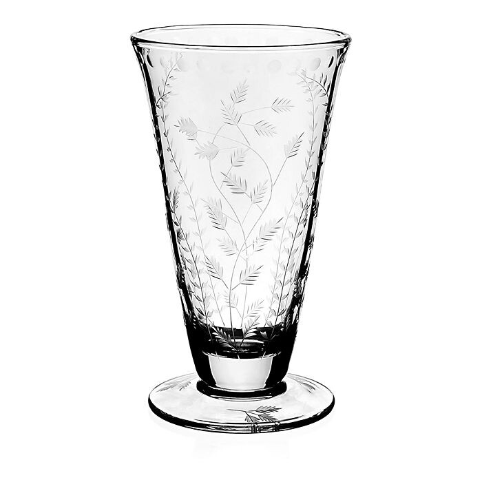 

William Yeoward Crystal Fern Footed 10-дюймовая ваза для цветов, белый