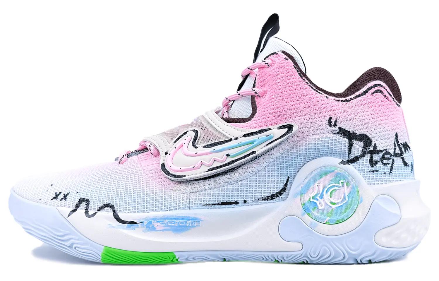 

Nike Баскетбольные кроссовки KD Trey 5 X с низким верхом, устойчивые к истиранию, мужские, сине-розовые