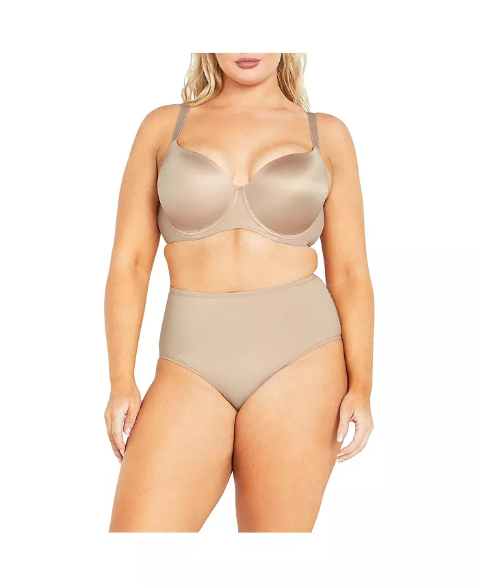 

Бюстгальтер-футболка Plus Size Smooth & Chic - латте CITY CHIC, коричневый/бежевый