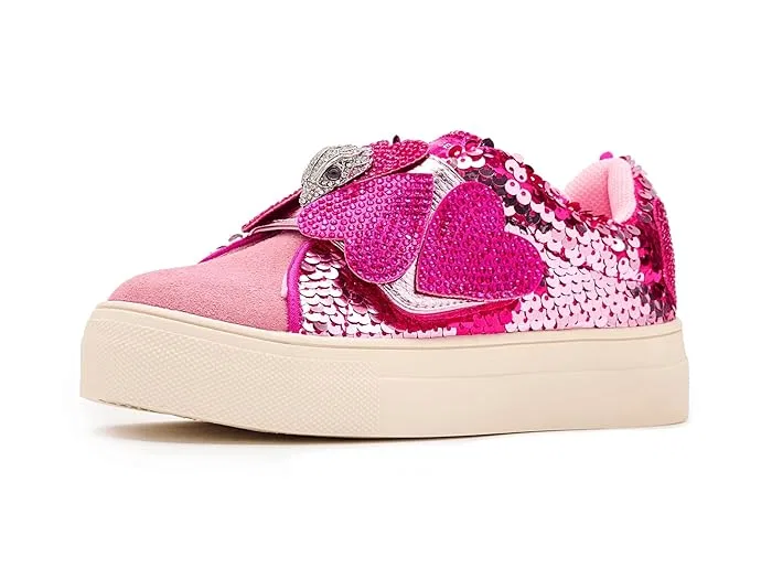 Кроссовки с блестками и бабочками Mini Laney Heart Strap Kurt Geiger London Kids, Pink