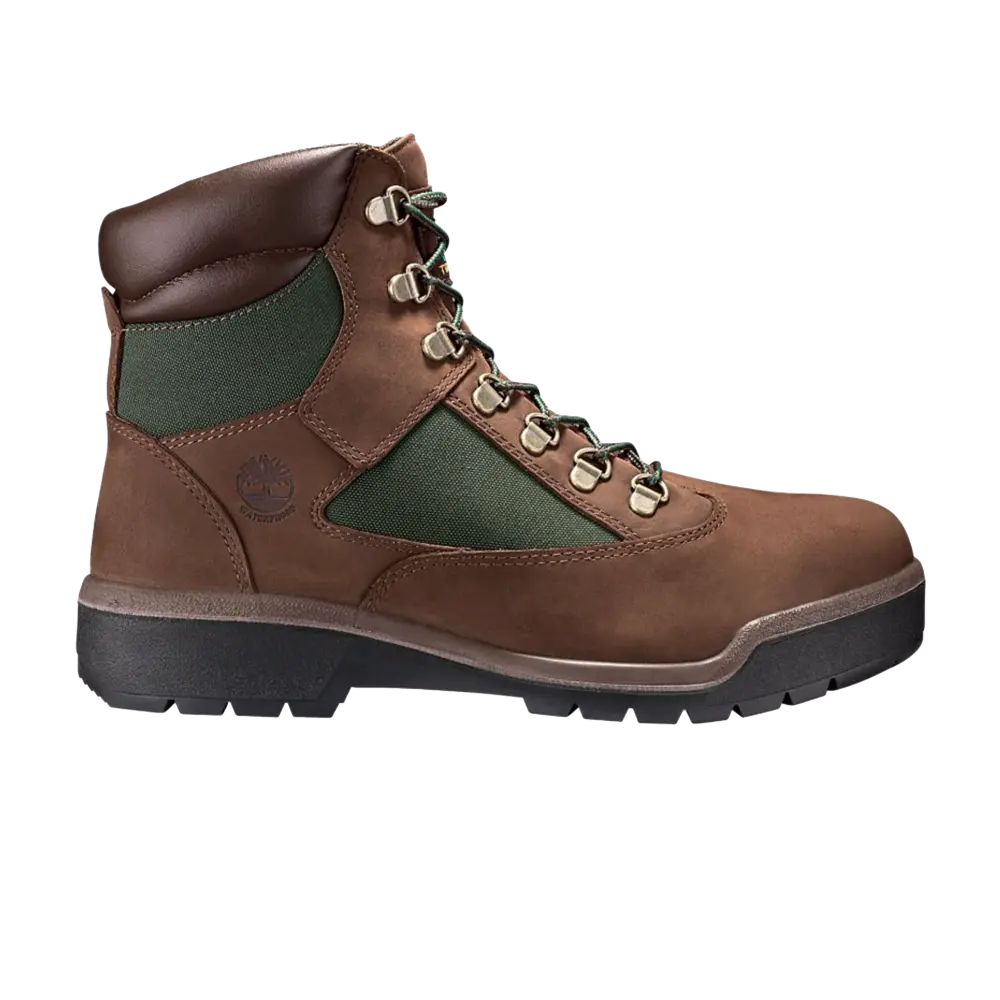 Ботинки Timberland 6 Inch Field на шнурках, коричневый / зеленый
