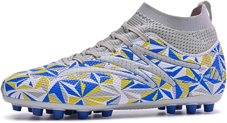 

Мужские футбольные бутсы с высокой посадкой, дышащие спортивные шиповки для юношей Jacqilane, серый