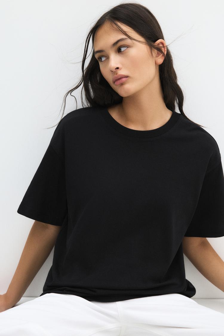 

Футболка оверсайз Pull And Bear, черный