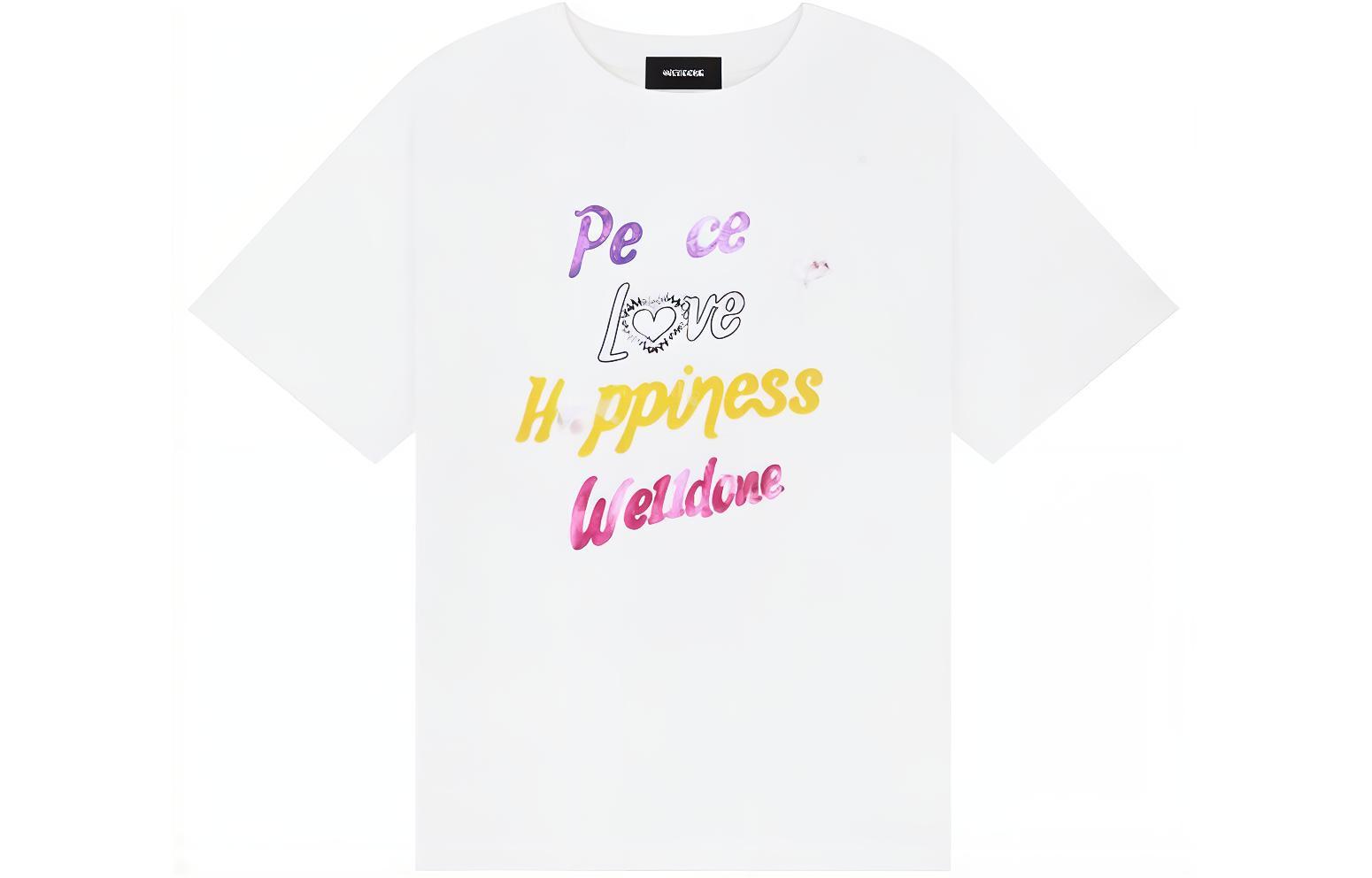 

Футболка из хлопка с принтом WE11DONE, белый
