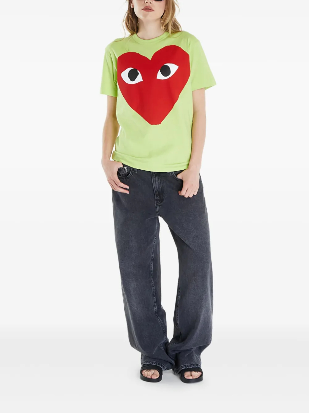 Comme Des Garçons Play футболка с круглым вырезом, зеленый — фото 3