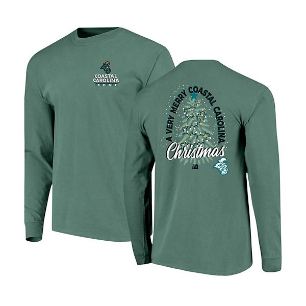 

Мужская светло-зеленая футболка с длинным рукавом Coastal Carolina Chanticleers Holiday Image One