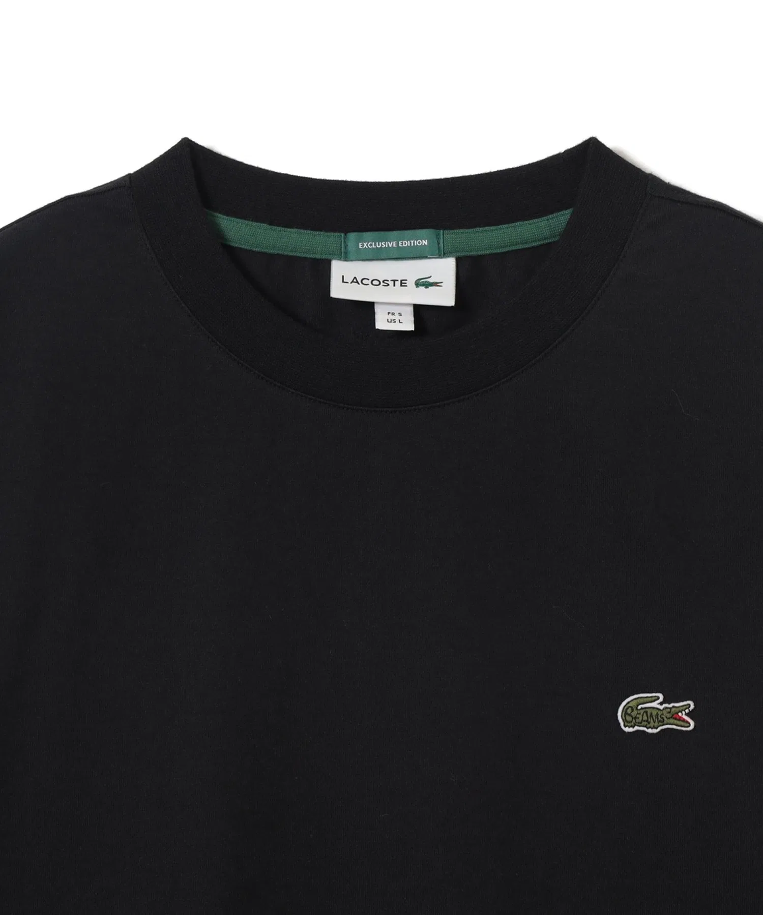 Унисекс футболка LACOSTE с логотипом и принтом чёрная — фото 4