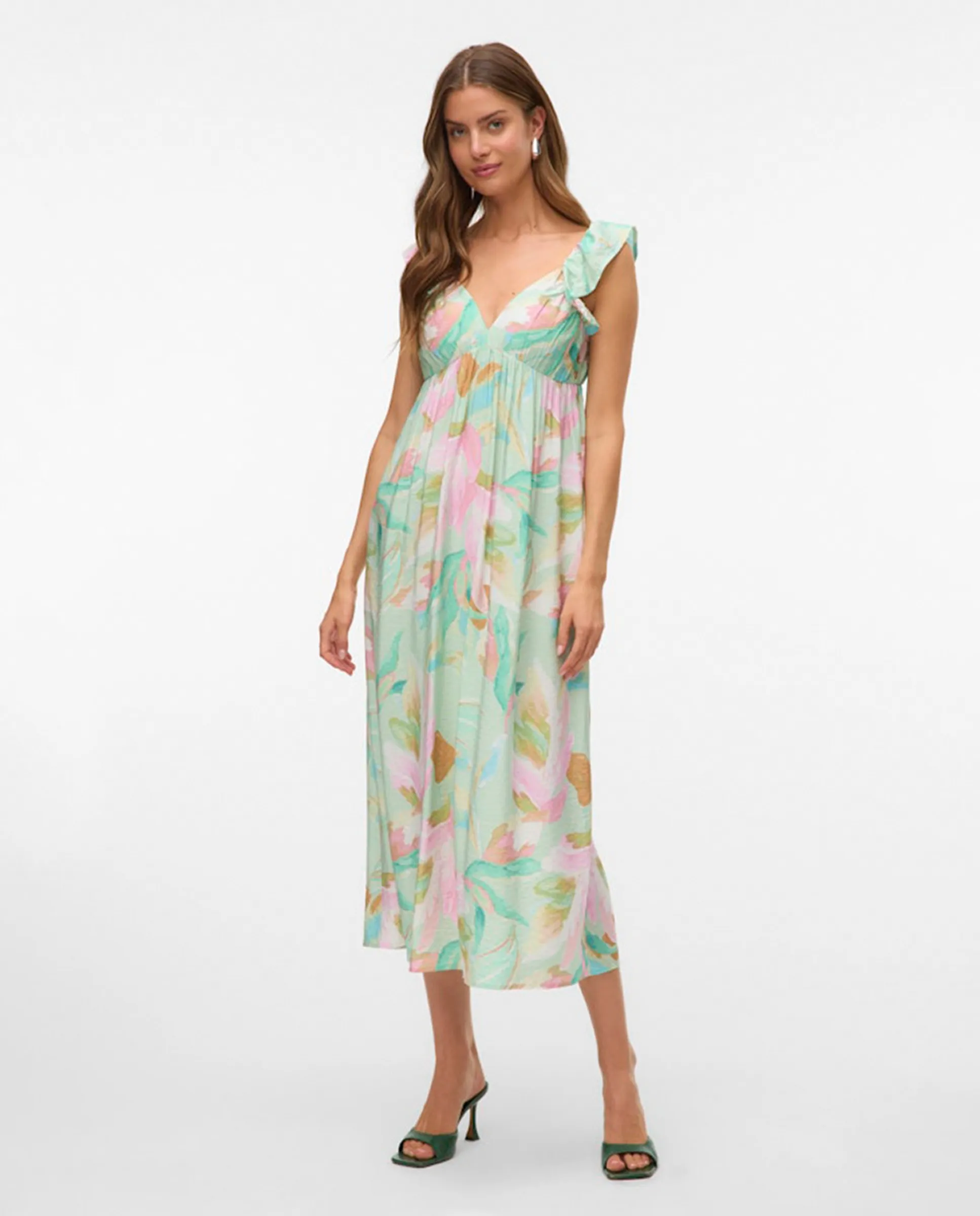 

Платье миди на бретелях Vero Moda, зеленый