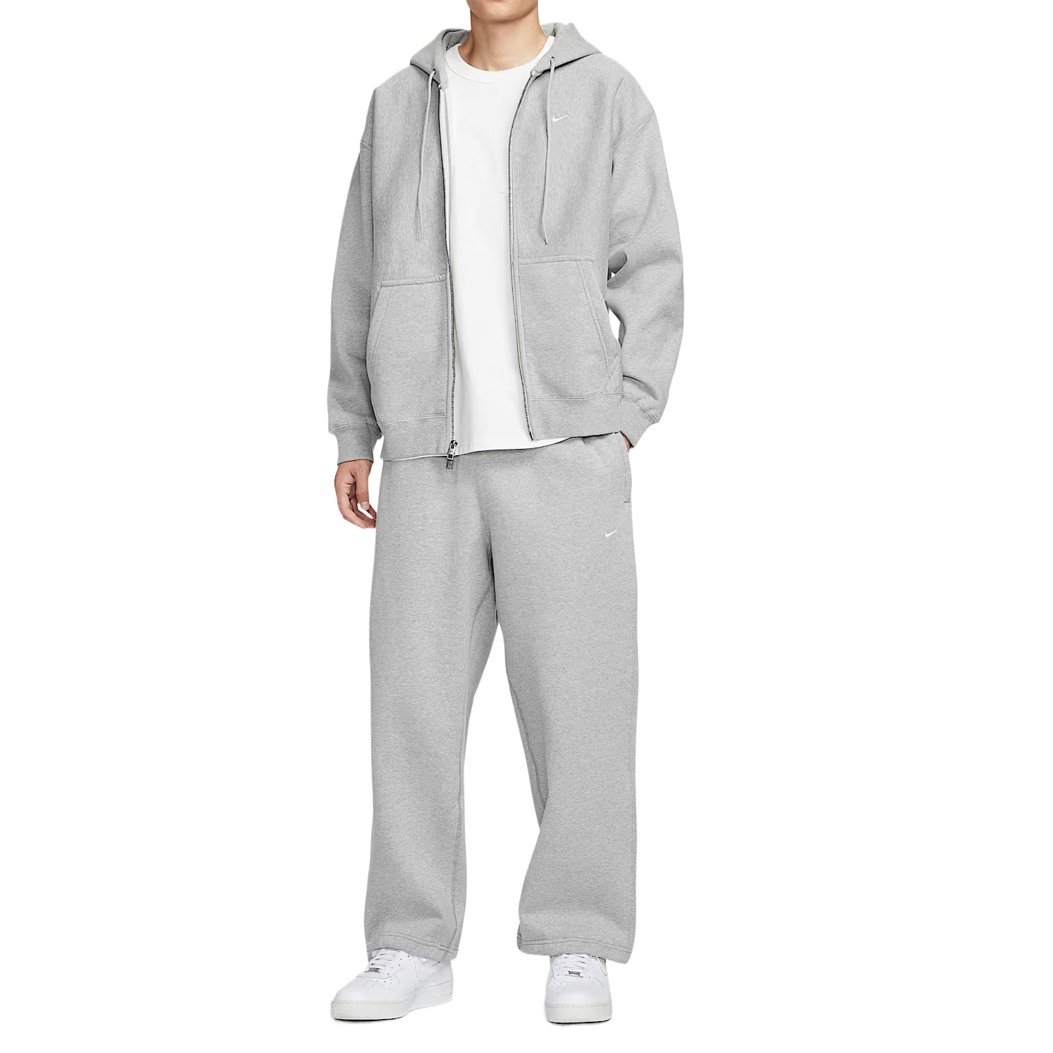 Худи на молнии Nike, темно-серый/серый/белый — фото 4