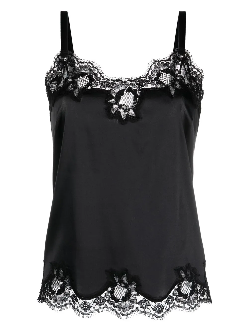 Топ на бретельках с кружевом DOLCE & GABBANA, черный — фото 2