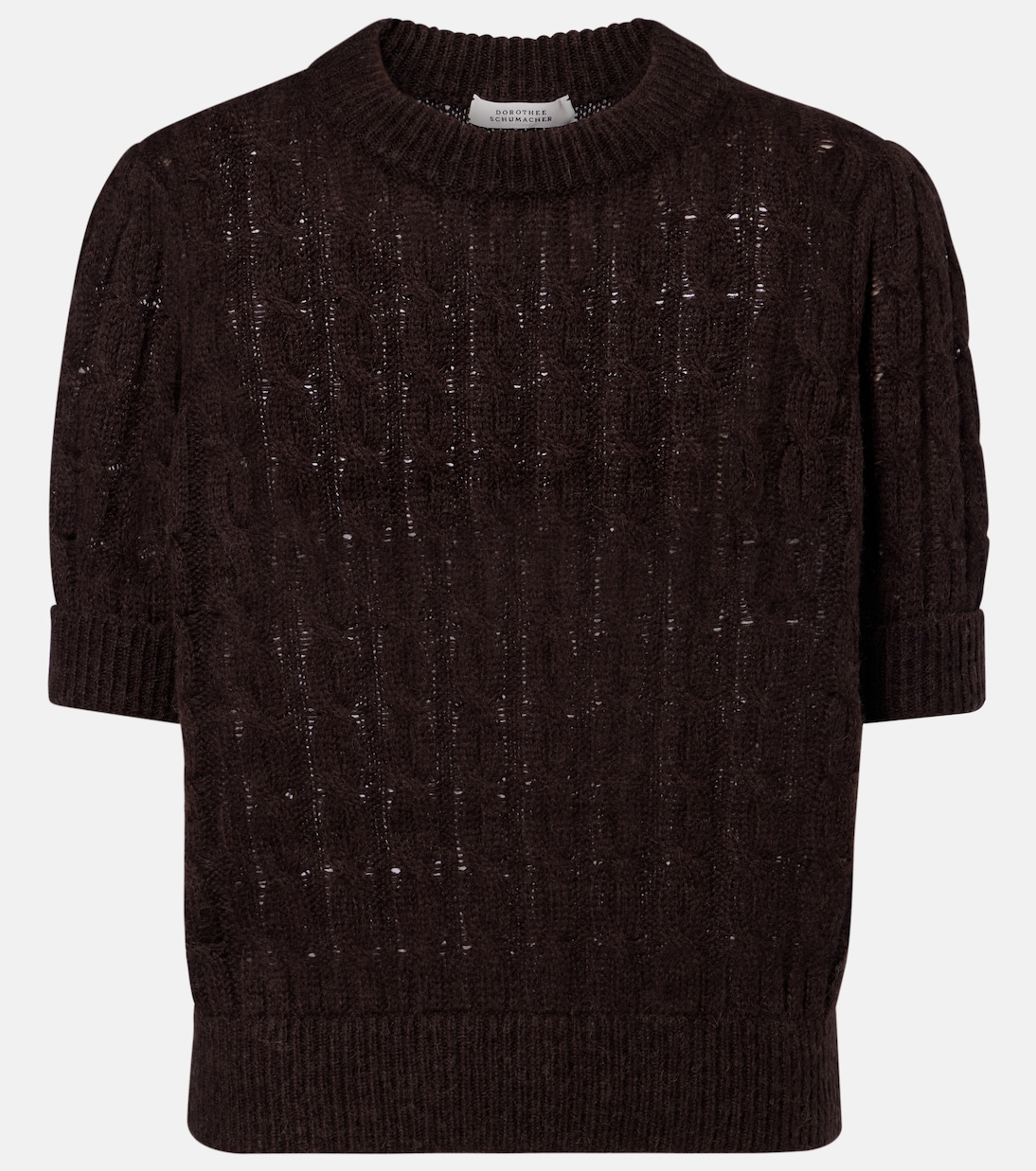 

Свитер косичной вязки Sheer Softness Dorothee Schumacher, Black Chocolate