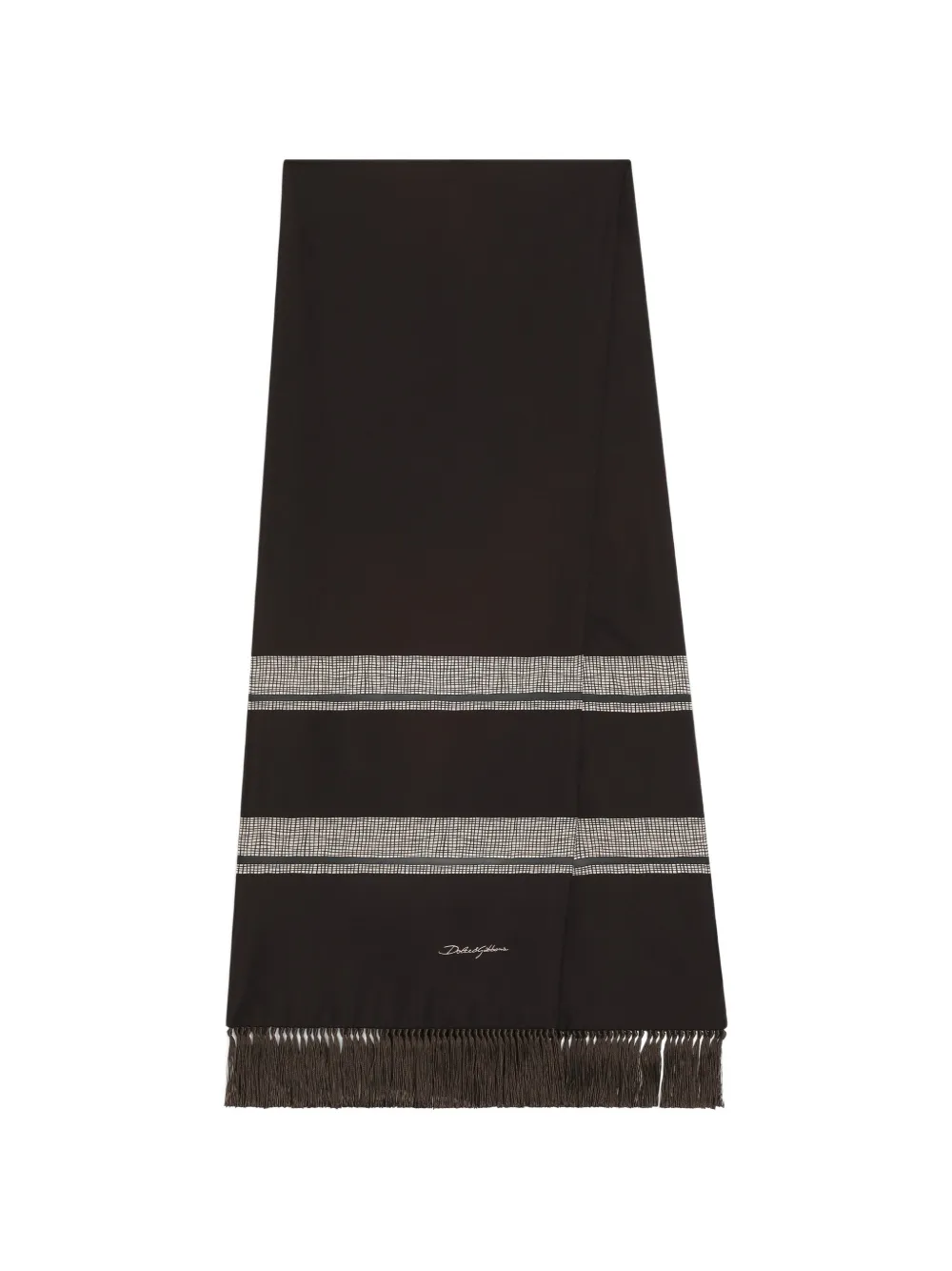 

Шарф с бахромой Dolce & Gabbana, коричневый