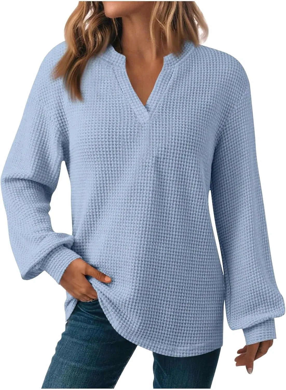 

Женская блузка с длинным рукавом и V-образным вырезом bawilom