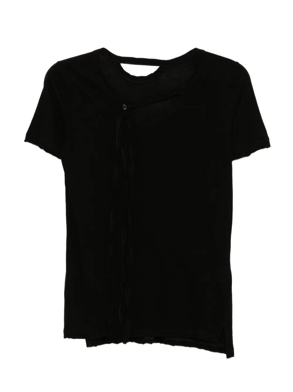 

Футболка с завязками Yohji Yamamoto, черный