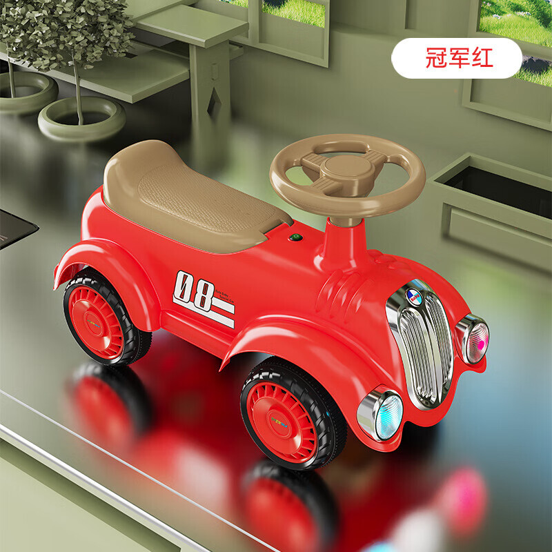 

Ослепительный детский самокат «Кит» без педалей 1-3 лет самокат Baby Twist большой красный + музыка и свет XUANJING
