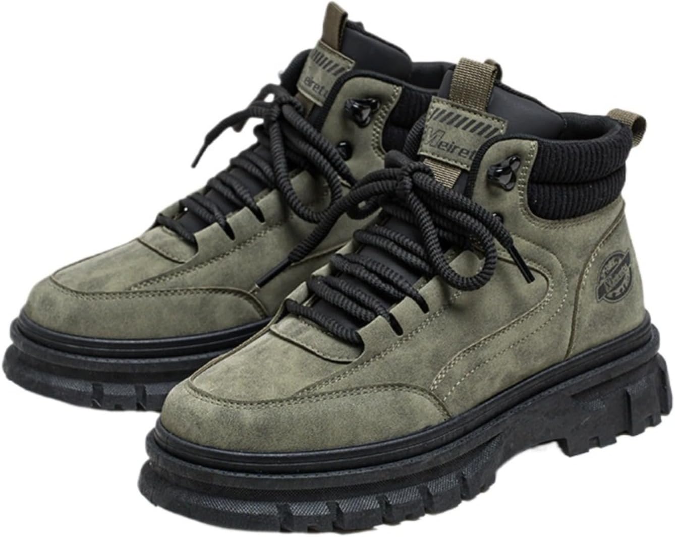 

Мужские зимние высокие ботинки krviuoe, Теплые, дышащие повседневные туфли с водоотталкивающей подошвой, Прочные и легкие кроссовки для пеших прогулок на улице, осени, походов и повседневного ношения, зеленый