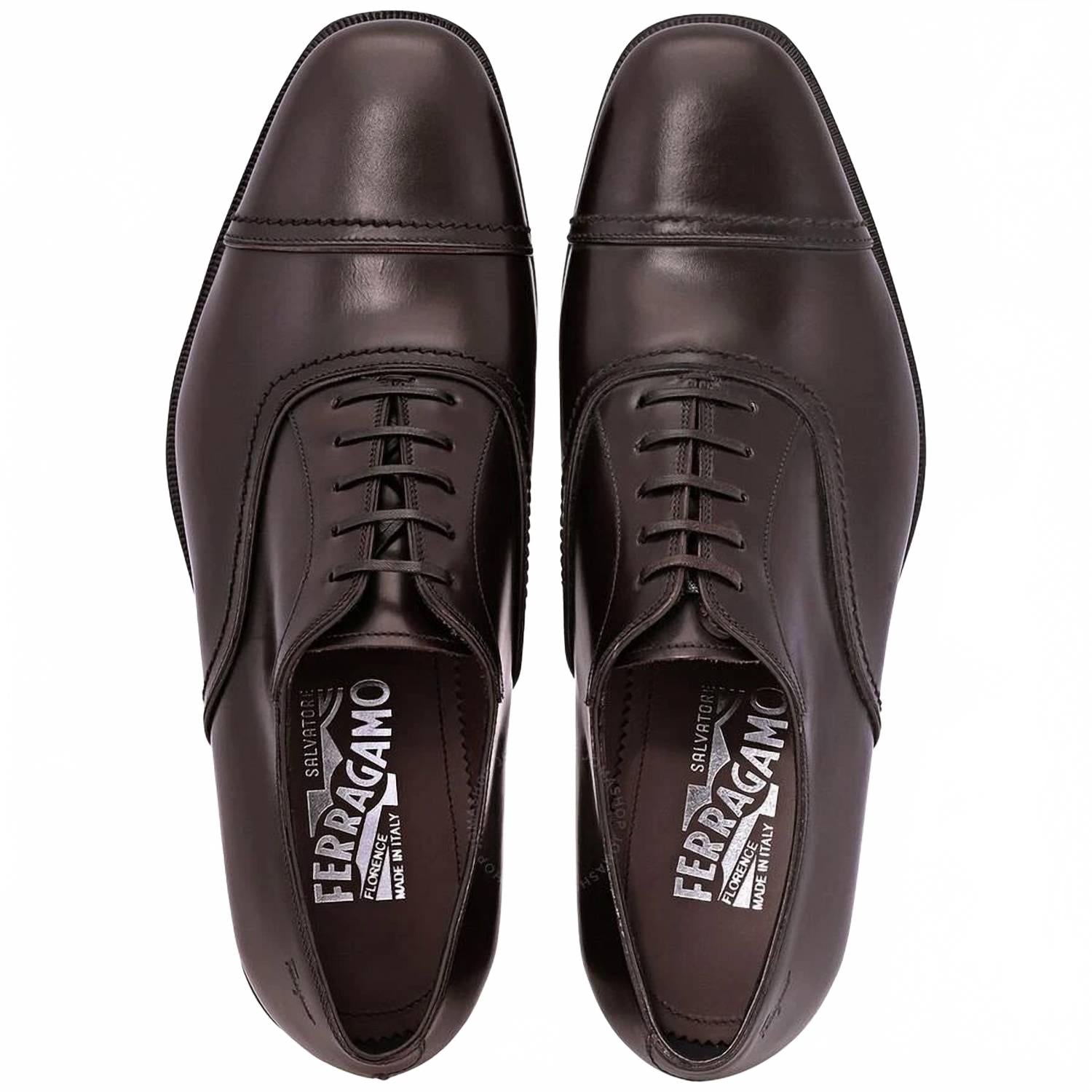 Мужские оксфорды с закрытым носком, фиолетово-коричневые Salvatore Ferragamo, фиолетовый/коричневый — фото 3