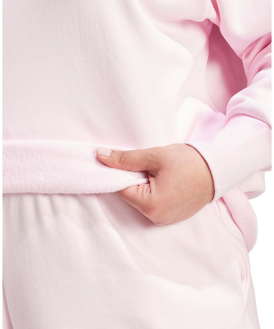 Толстовка из флиса больших размеров с маленьким логотипом Adidas, Brght Pink — фото 4