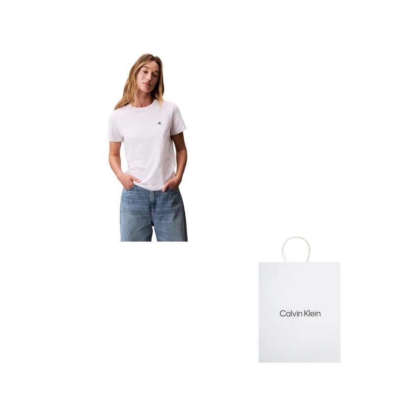 Футболка женская с круглым вырезом умеренного прямого кроя Calvin Klein, YAA-Moon White