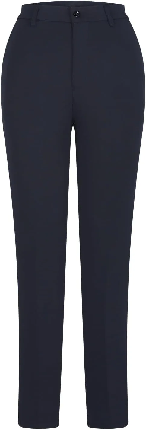 Брюки женские High Waisted, офисные, повседневные, свободного кроя, легкие, универсальные, с карманом Generic, темно-синий — фото 4