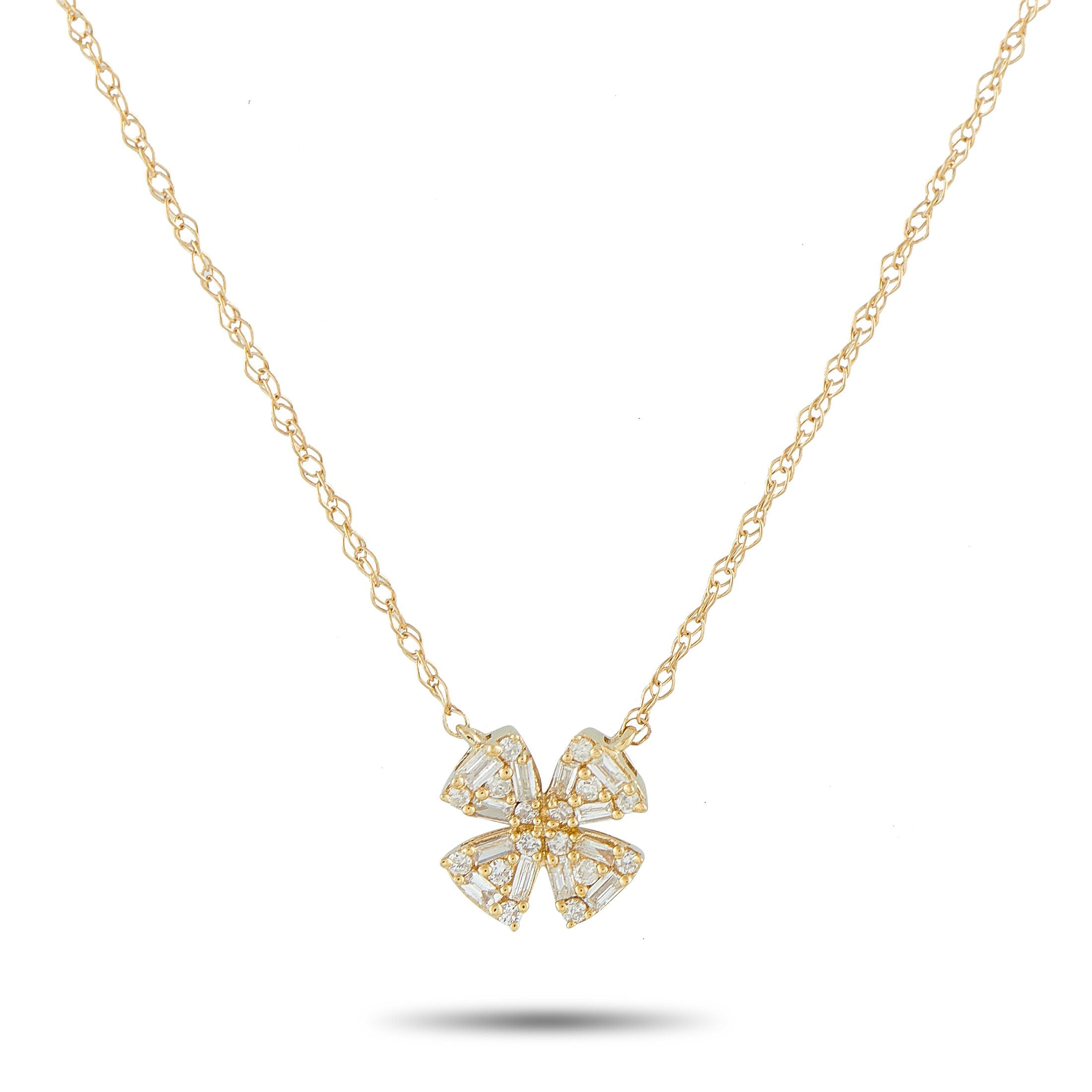 

Эксклюзивное ожерелье LB из 14-каратного желтого золота с бриллиантом 0,20 карата PN16291-Y Lb Exclusive, золотой