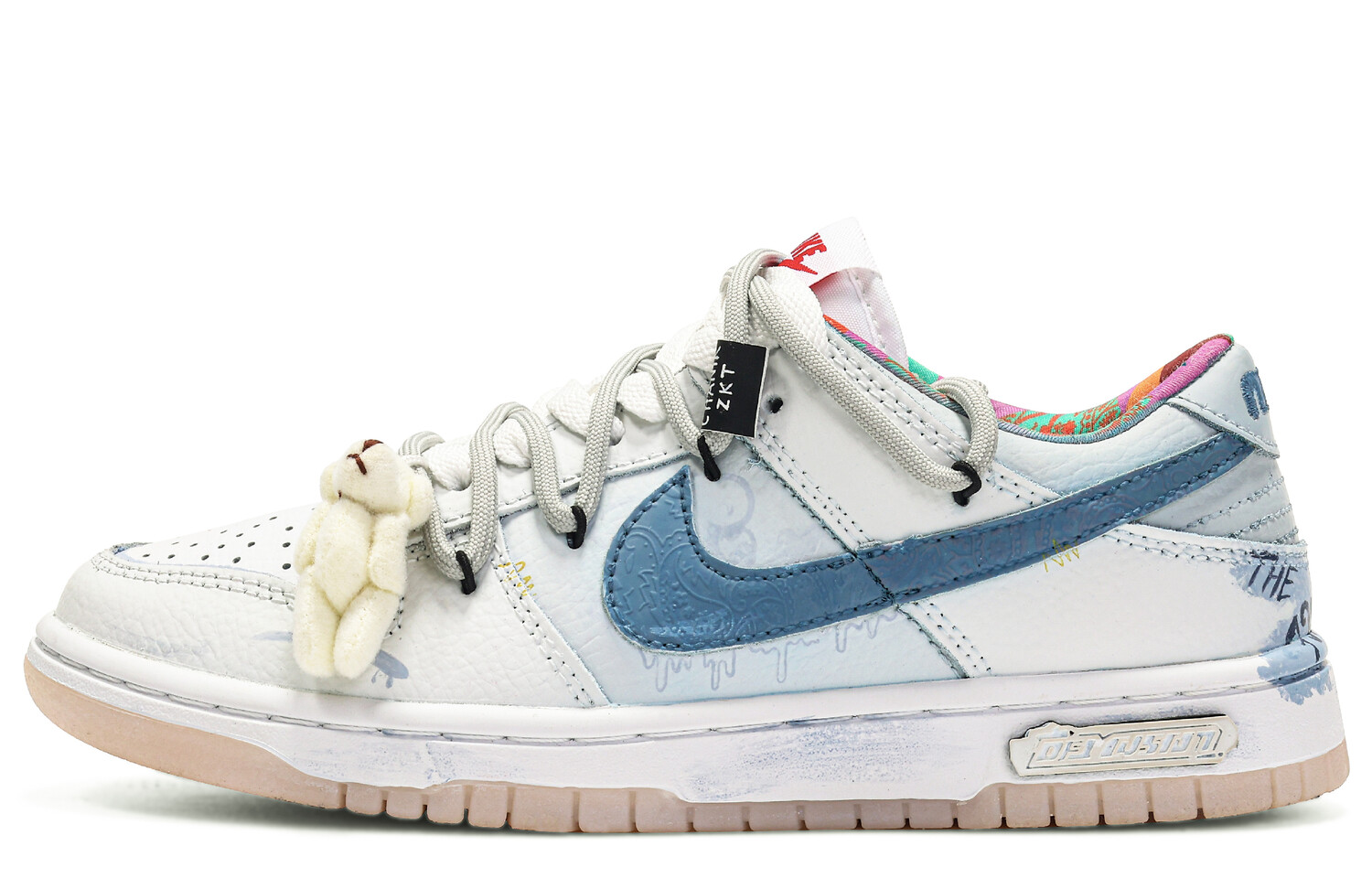 

Кроссовки Nike Dunk Skateboard Shoes Women's Low-Top Blue White, синий/белый