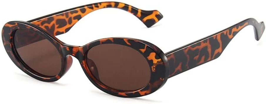 

Винтажные солнцезащитные очки в овальной оправе, модные, с защитой от УФ-излучения UV400, в стиле панк, черные, для пляжа и путешествий, ретро HYYZZC, C18