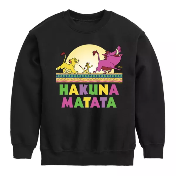 

Львиный король хакуна матата флисовая толстовка для мальчиков 8-20 лет Disney, черный