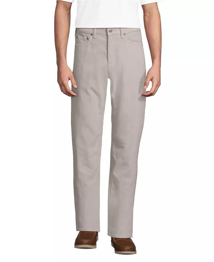 

Мужские брюки классического кроя с 5 карманами из вельвета Lands' End, черный