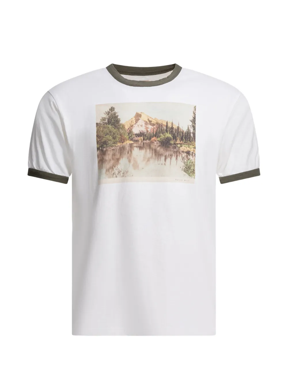 

Футболка с контрастной отделкой и графическим принтом Kapital, белый