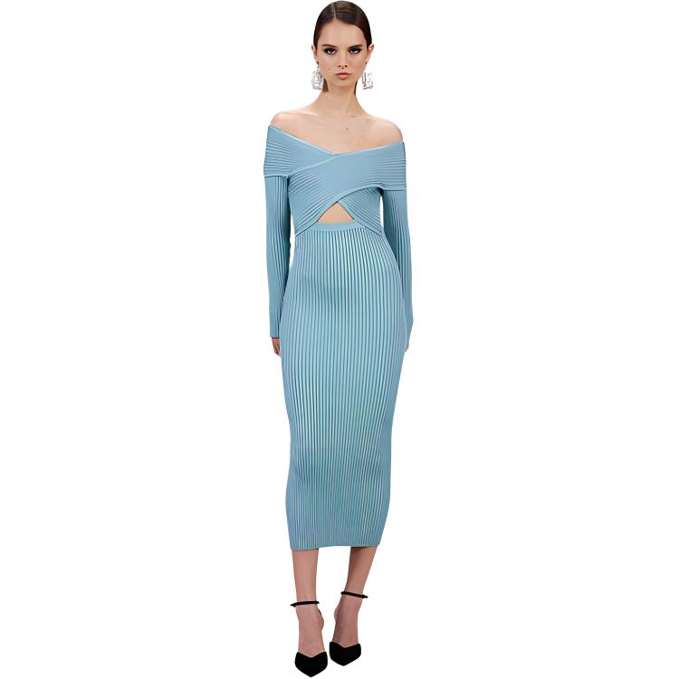 

Женское платье с длинным рукавом Self-portrait синее